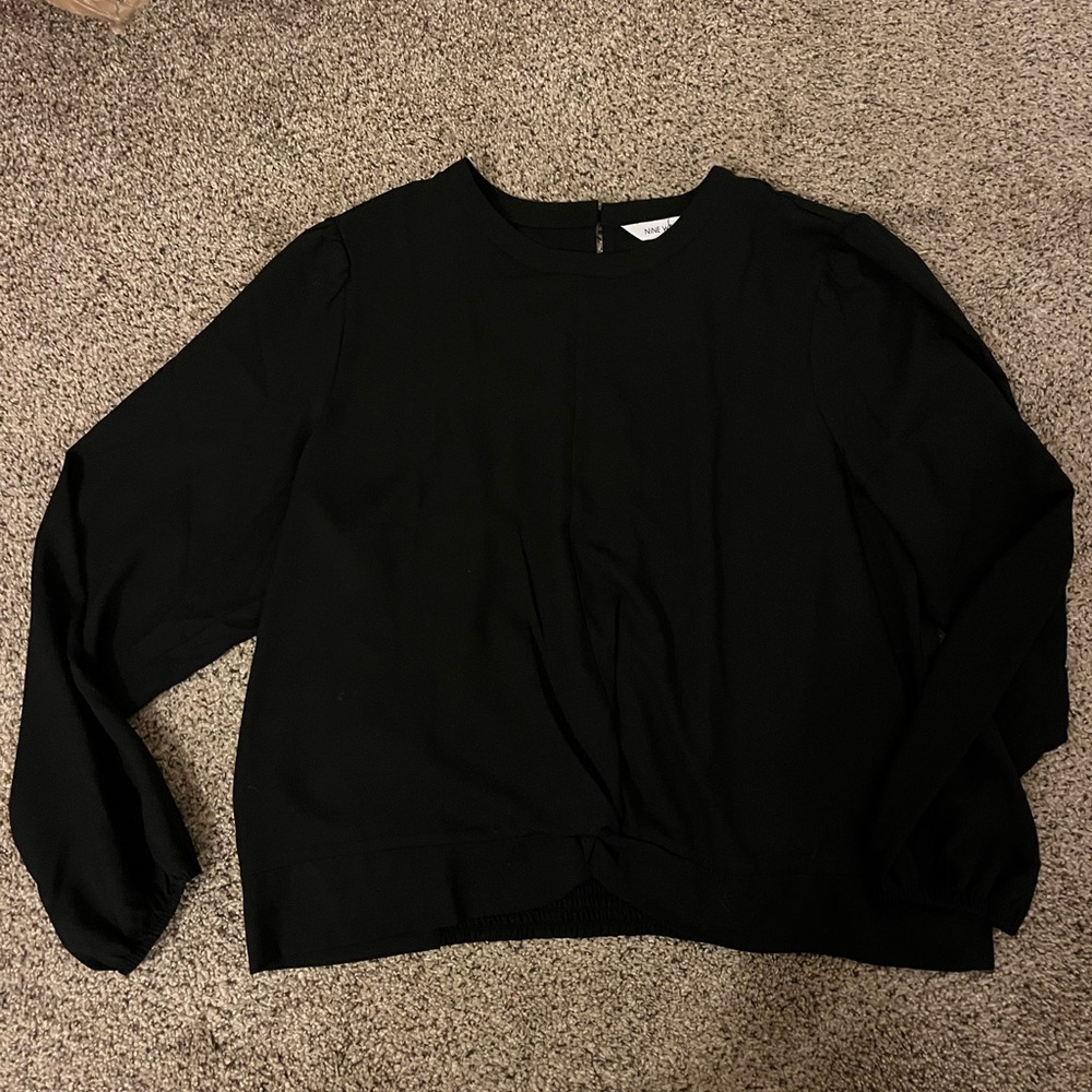 Nine West Black Long Sleeve Blouse
